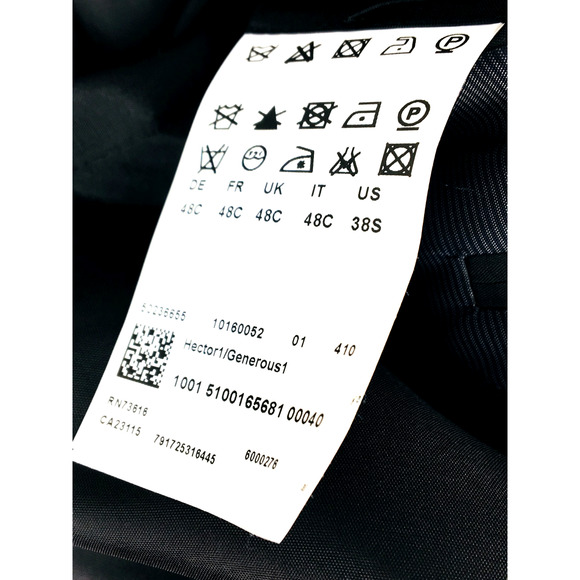 NWOT 38S Hugo Boss Hector1 Generous1 2 Bttn Suit Metallic Midnight Blue Pants 32 - Picture 6 of 16